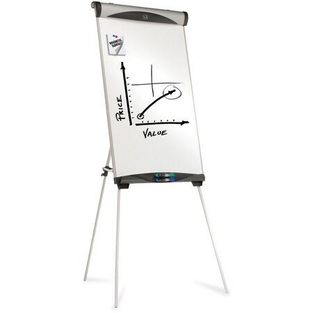 Quartet Magnetic Whiteboard Easel, Tripod, 27"x39", Adj. to 73-1/2H, SR QRTEU500E